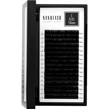Umělé řasy Umělé řasy pro prodlužování Nanolash - 0.05 zatočení C 10mm 16 proužků
