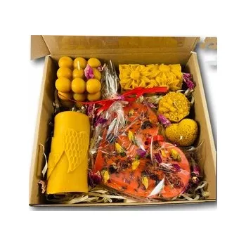 Svíčka Čajová svíčka z včelího vosku, přírodní Miód i Bursztyn, 5 ks