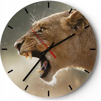 Hodiny Nástěnné hodiny do kuchyně 30x30 Zvířata Skleněné hodiny do obýváku Tiché