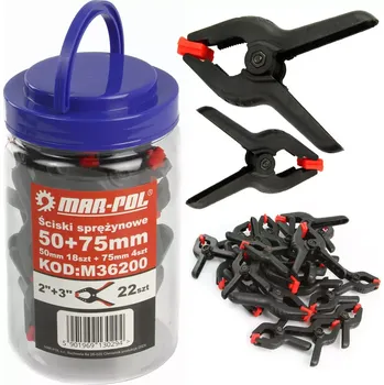 Svěrák SVORKA PRUŽINOVÁ PLASTOVÁ 22KS 50mm + 75mm M36200