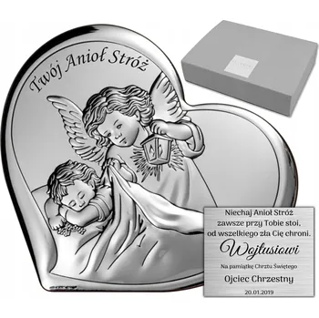 Přívěsek Stříbrný obrázek Andílek Dárek Křest GRAVÍROVÁNÍ