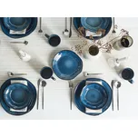 16dílná sada nádobí modrá kamenina kaolinová reaktivní glazura ruční výroba servis pro 4 osoby kuchyně jídelna Beliani