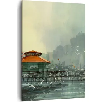 Obraz Obraz na plátně do obýváku ložnice 50x70 přístav moře obrazy na zeď