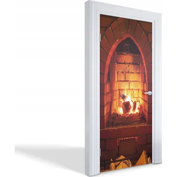 Fototapeta Ozdobná dekorativní fólie na dveře, nábytek, skříň, krb s ohněm 95x205 cm
