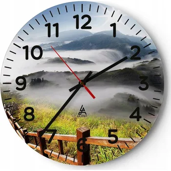 Hodiny Velké nástěnné hodiny 40x40 Krajina Skleněné hodiny Kulatý Tiché