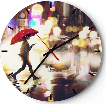 Hodiny Nástěnné hodiny do kuchyně 30x30 Město Skleněné hodiny do obýváku Loft Tiché