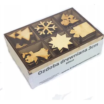 Vánoční dekorace VÁNOČNÍ OZDOBY 60 ks 3 cm Sada Anděl Dárek