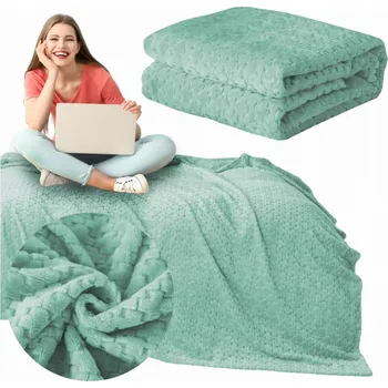 Přehoz na lůžko Deka 160x200 Přehoz na postel pohovku MIKROVLÁKNO plyšová ražba Gediz