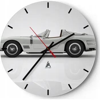 Hodiny Nástěnné hodiny do kuchyně 30x30 Motorismus Skleněné hodiny do obýváku Tiché