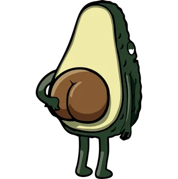 Samolepicí dekorace na vozidlo NÁLEPKA na auto VTIPNÉ AVOKÁDO Avocado Zadek 15x9 TISK