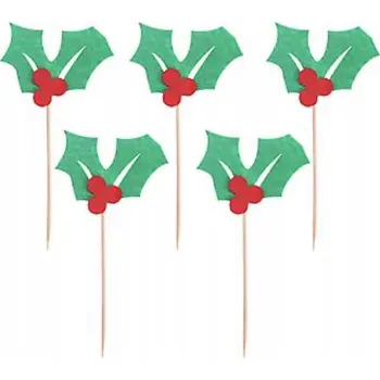 Obraz 10 kusů vánočních květů na dort, cupcakes, dekorace, ozdoby