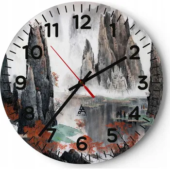 Hodiny Kuchyňské nástěnné hodiny 30x30 Abstrakce Moderní skleněné hodiny Tiché