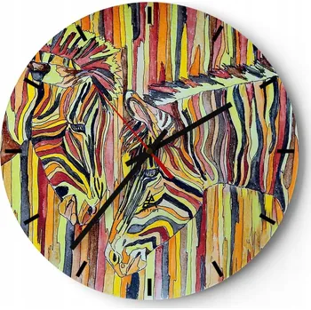 Hodiny Velké nástěnné hodiny 40x40 Abstrakce Skleněné hodiny Kulatý Tiché