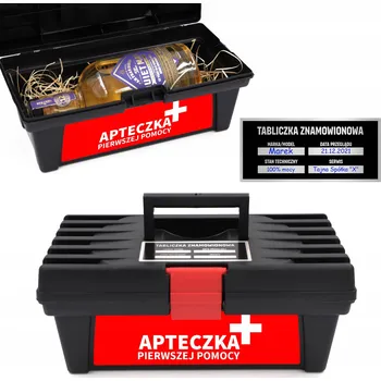 Lékárnička Skříňka na alkohol LÉKÁRNIČKA PRVNÍ POMOCI Černá Nářaďová Top Vzory