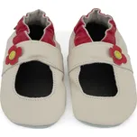 CAROZOO Kožené capáčky s koženou podrážkou bílé sandálky 0-6 měsíců Bílá 18,5 6784