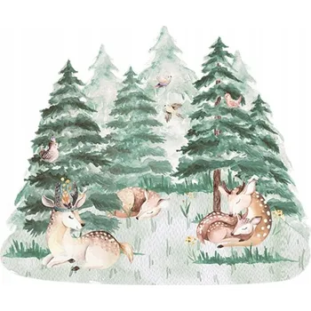 Samolepící dekorace SAMOLEPKA NA STĚNU S LAMINÁTEM JELÍNEK JELENI LES