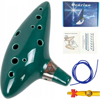 Obraz OKARÍNA ZELDA zelená, s hmaty a notami + krabička ORIGINÁL