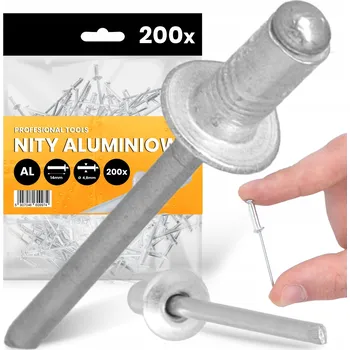 Nýt 200x TRHACÍ NÝTY 4,8x14 mm HLINÍKOVÉ Ocelové Pozinkované NEREZOVÉ Nýt