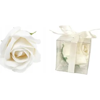 Obraz 1x Dárková krabička Růže bílá mýdlová – poděkování