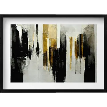 Obraz Dekorace, obraz s grafikou v krásném černém rámu, Abstraktní umění 70x50 cm