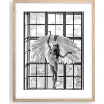 Obraz Obraz plakát na zeď v rámu světlý dub 40x50 žena plakáty do obýváku