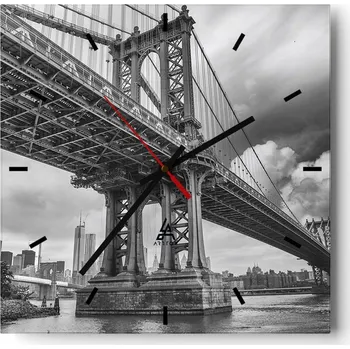 Hodiny Velké nástěnné hodiny na zeď 40x40 Jork Skleněné hodiny Tiché