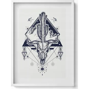 Obraz Moderní nástěnná dekorace Geometrický vzor zvířecí lebky 50x70 cm