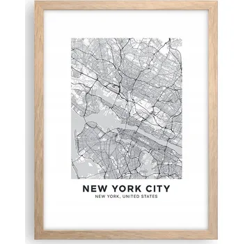Obraz Obraz plakát v rámu světlý dub do obýváku 30x40 New York plakáty na zeď