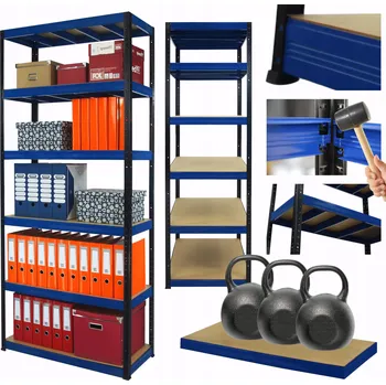 regál Dílenský regál kovový stojan HELIOS 196x90x45cm 6 polic x 350kg ZÁTĚŽOVÝ POLSKÝ