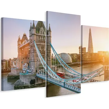 Obraz Obraz TRYPTYK Most LONDÝN Architektura 3D 90x60