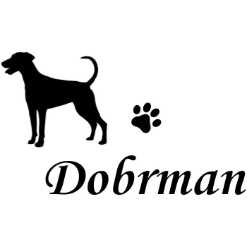 Nášivka Nažehlovací nápis Dobrman Vzor: 3, Potisk: hnědá, Motiv: srdce