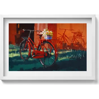 Obraz Dekorativní obraz v rámu do obýváku Kolo s květinovou kompozicí 60x40 cm