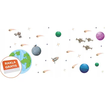 Samolepící dekorace Samolepka na stěnu vesmír pro děti 200x95 cm