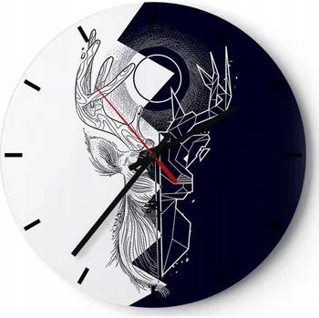 Hodiny Velké nástěnné hodiny 40x40 Abstrakce Skleněné hodiny Kulatý Tiché