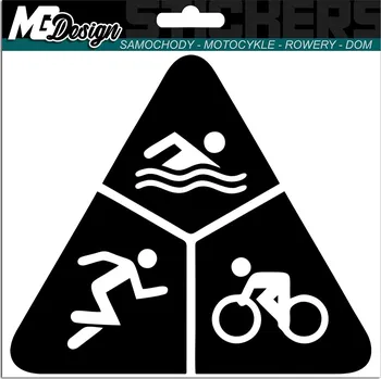 Samolepicí dekorace na vozidlo SAMOLEPKA na auto TRIATLON TRI TROJBOJ 13x15 cm