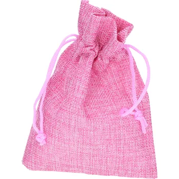 Dárková taška JUTOVÝ SÁČEK NA DÁRKY RŮŽOVÝ 13x18 cm Dárkový Sáček
