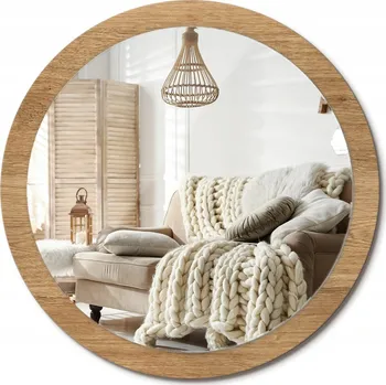 Zrcadlo Zrcadlo s potiskem do koupelny, ložnice, obývacího pokoje XXL 100 cm Textura dřeva