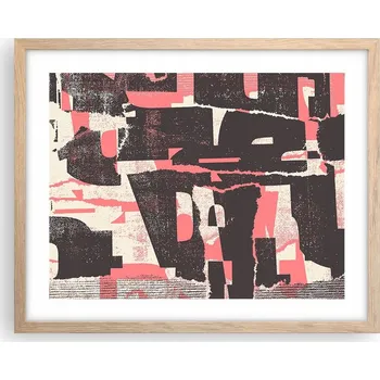 Obraz Obraz plakát na zeď v rámu světlý dub 50x40 koláž foto plakáty do obýváku