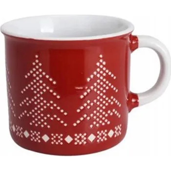 Červený VÁNOČNÍ HRNEK Keramický Hrníček Dárek 285 ml Svetřík