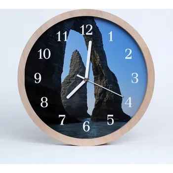 Hodiny Nástěnné hodiny z překližky Stylové Skála Příroda 25 cm