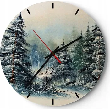 Hodiny Nástěnné hodiny do kuchyně 30x30 Krajina Skleněné hodiny do obýváku Tiché