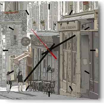 Hodiny Velké nástěnné hodiny 40x40 Architektura Skleněné hodiny Tiché