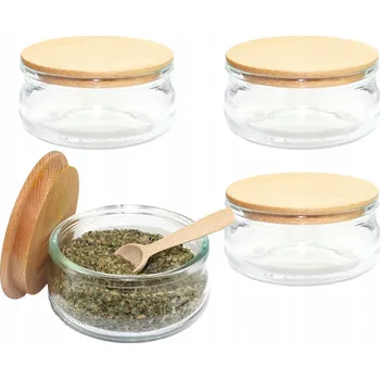 Sklenice 4x Nádoby na koření sklenice na koření 210ml s víčkem a lžičkou