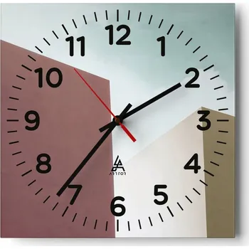 Hodiny Kuchyňské nástěnné hodiny 30x30 Budovy Skleněné hodiny do obýváku Moderní Tiché