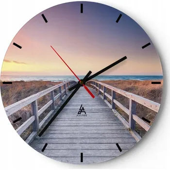 Hodiny Nástěnné hodiny do kuchyně 30x30 Krajina Skleněné hodiny do obýváku Tiché