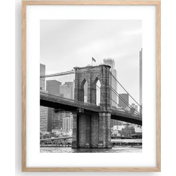 Obraz Obraz plakát na zeď v rámu světlý dub 40x50 New York plakáty do obýváku