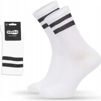 Pánské ponožky SOKKO Sportovní Ponožky Vysoké bavlněné Ponožky Klasické bílé 39-41