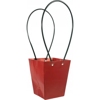 Nákupní taška Bordó květinová papírová taška s květinami, 38 cm