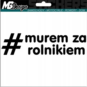 Samolepicí dekorace na vozidlo SAMOLEPKA na auto #MUREM ZA ZEMĚDĚLCEM - PODPORUJEME ZEMĚDĚLCE 15x4