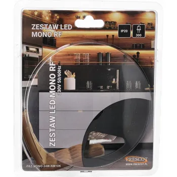 LED panel ZESTAW TAŚMA LED NEUTRALNA 24W 300LED PRESCOT 5 m